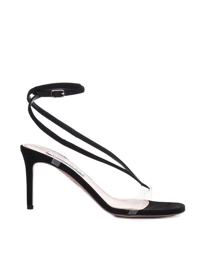 Aquazzura Sandals Black Suede + Calfskin