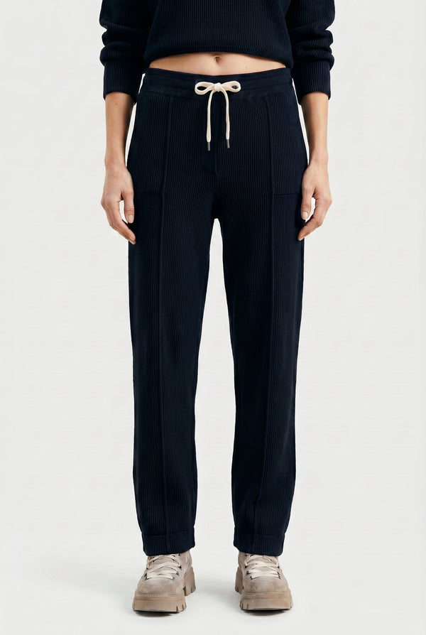 Brunello Cucinelli Womens Black Relaxed Cotton Trousers