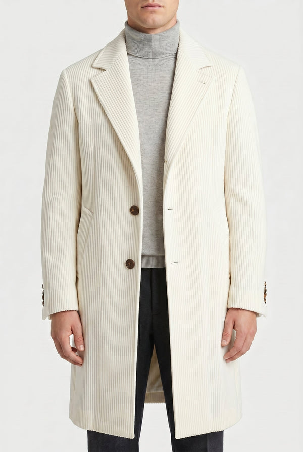 Brunello Cucinelli Mens Off White Wool Tailored Coat Clothing