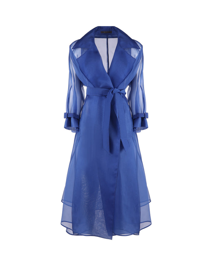 Max Mara Coats Blue Silk