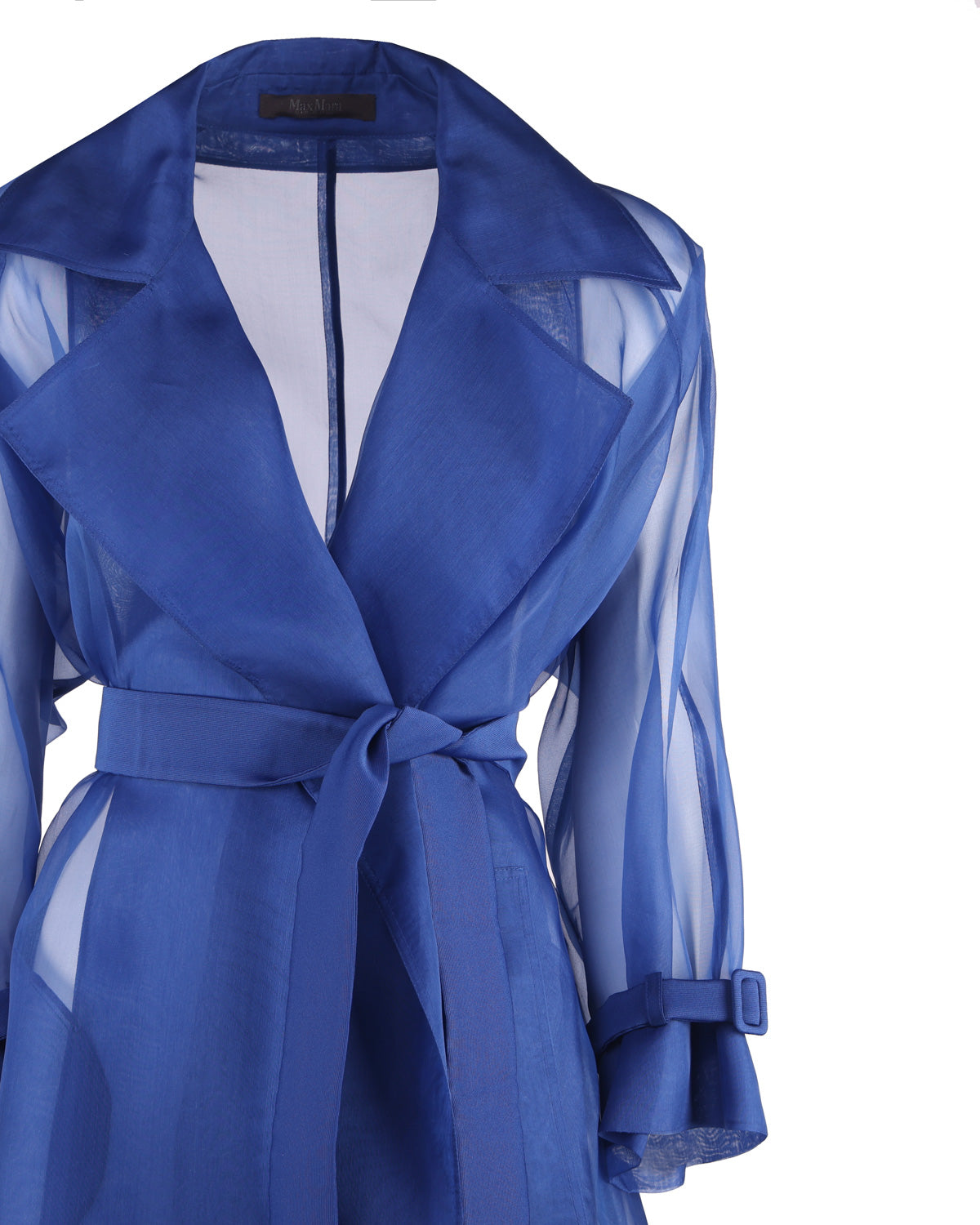 Max Mara Coats Blue Silk