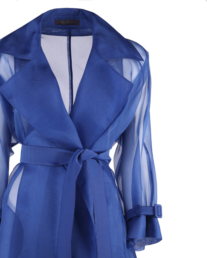 Max Mara Coats Blue Silk