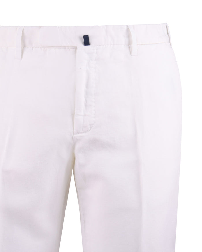 Incotex Trousers White Linen