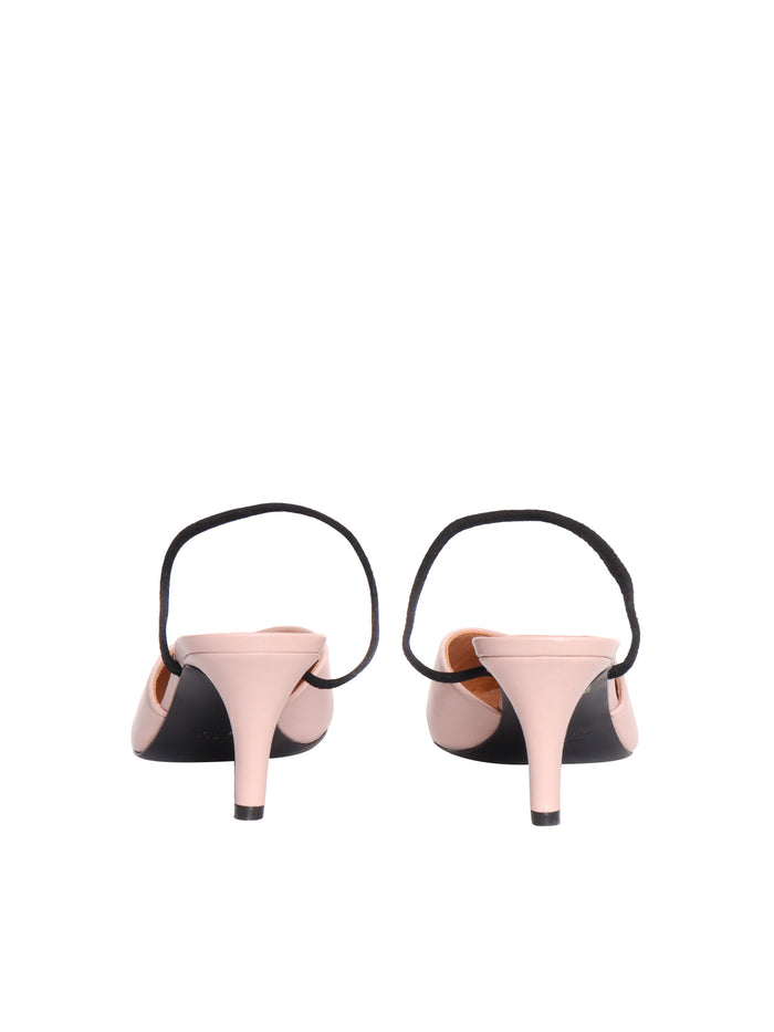 Pink slingback with strap Leather Sole In Pump