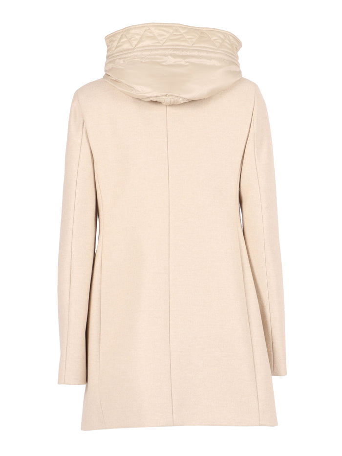 Toggle Db Front Nylon Coat White