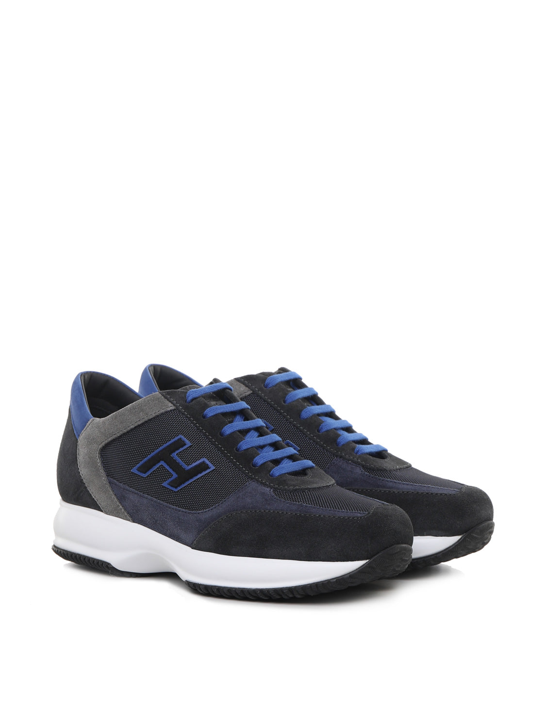 Hogan Sneakers Black-grey-blue Suede Leather