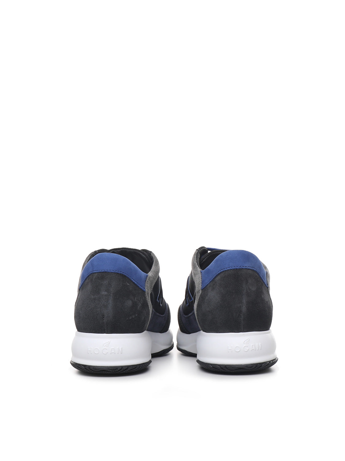 Hogan Sneakers Black-grey-blue Suede Leather