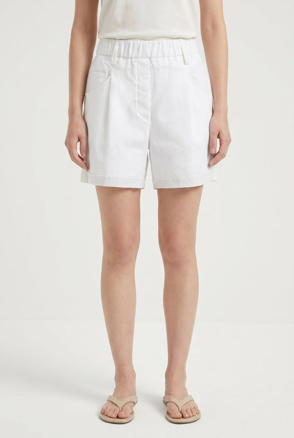 Brunello Cucinelli Womens White Relaxed Shorts