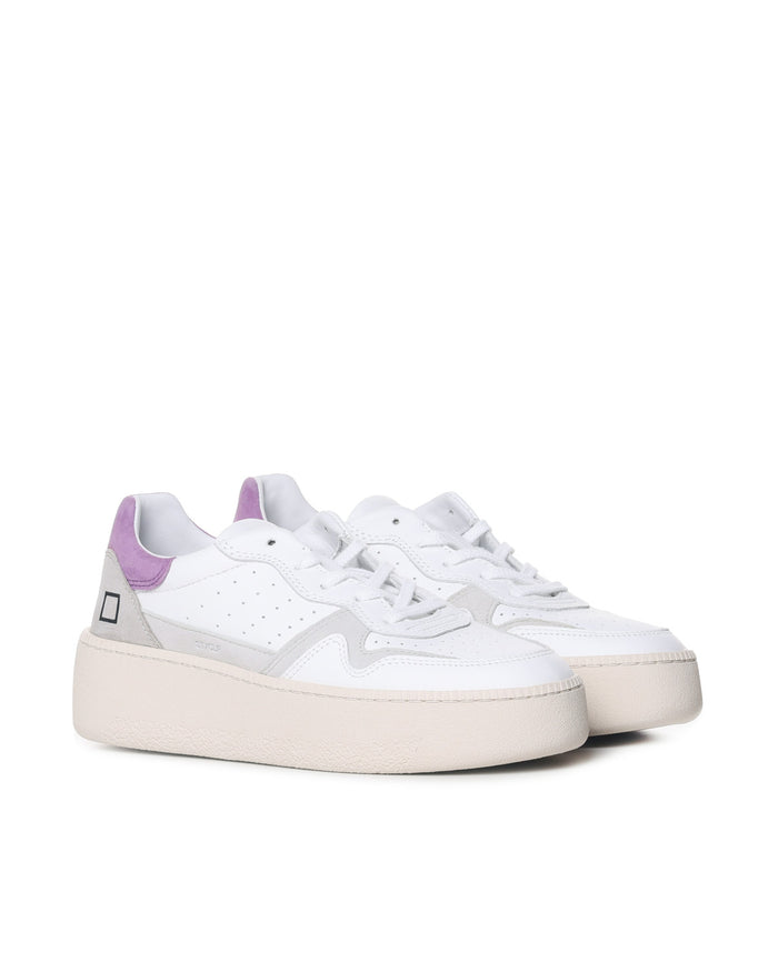 D.a.t.e. Sneakers White-purple Leather