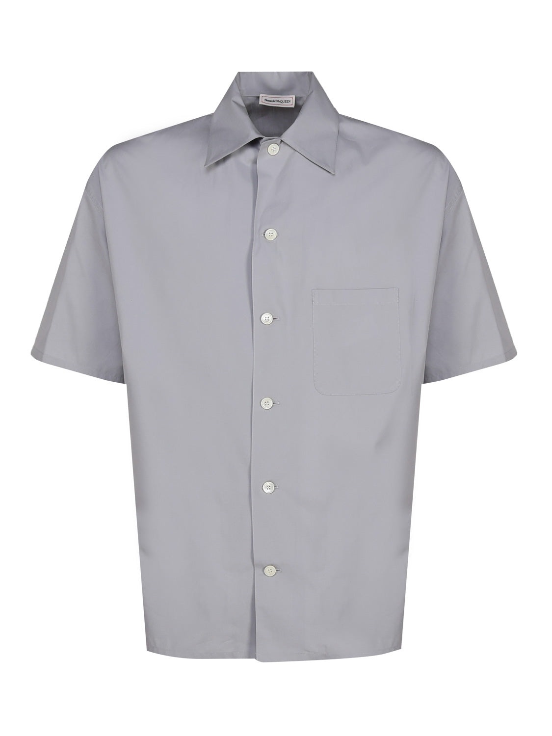 Alexander Mcqueen Shirts Dove Grey/tonal Cotton