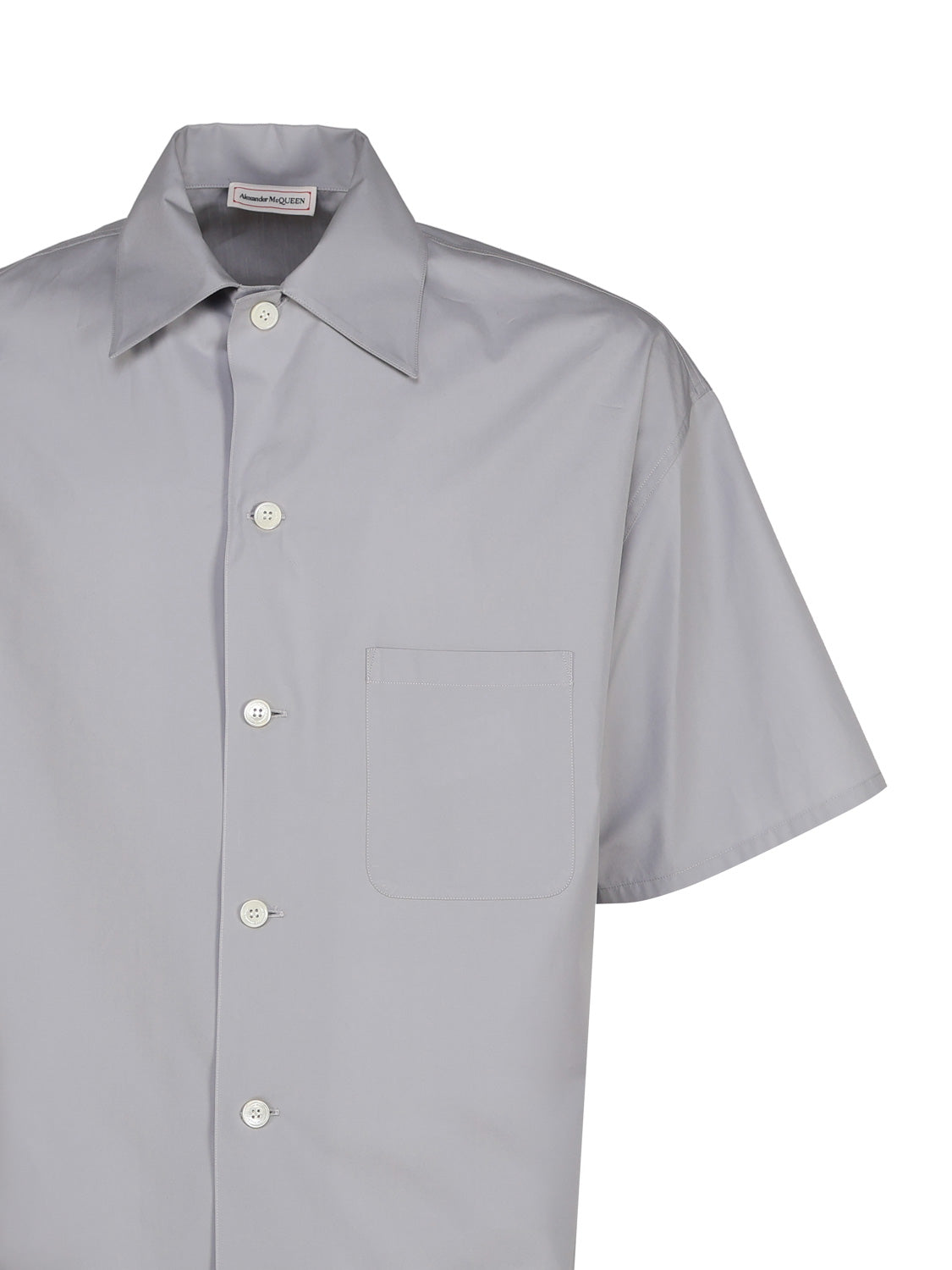 Alexander Mcqueen Shirts Dove Grey/tonal Cotton