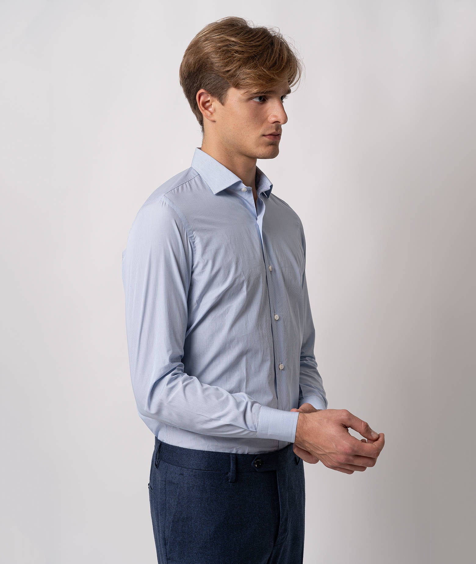 Tailored Cotton Shirt Mayfair Pink Hand Made