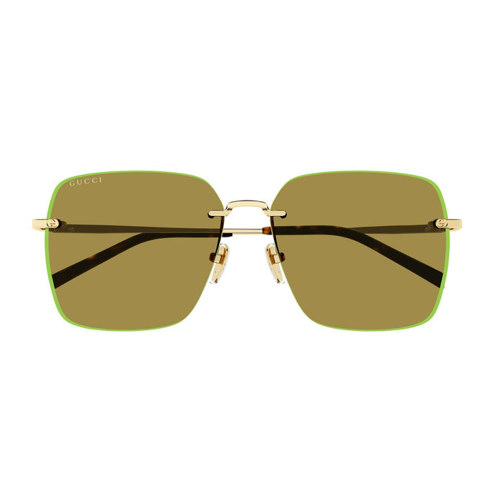 Gucci Gg1955sa Linea Institutional Logo Gold / Green Metallo Sunglasses