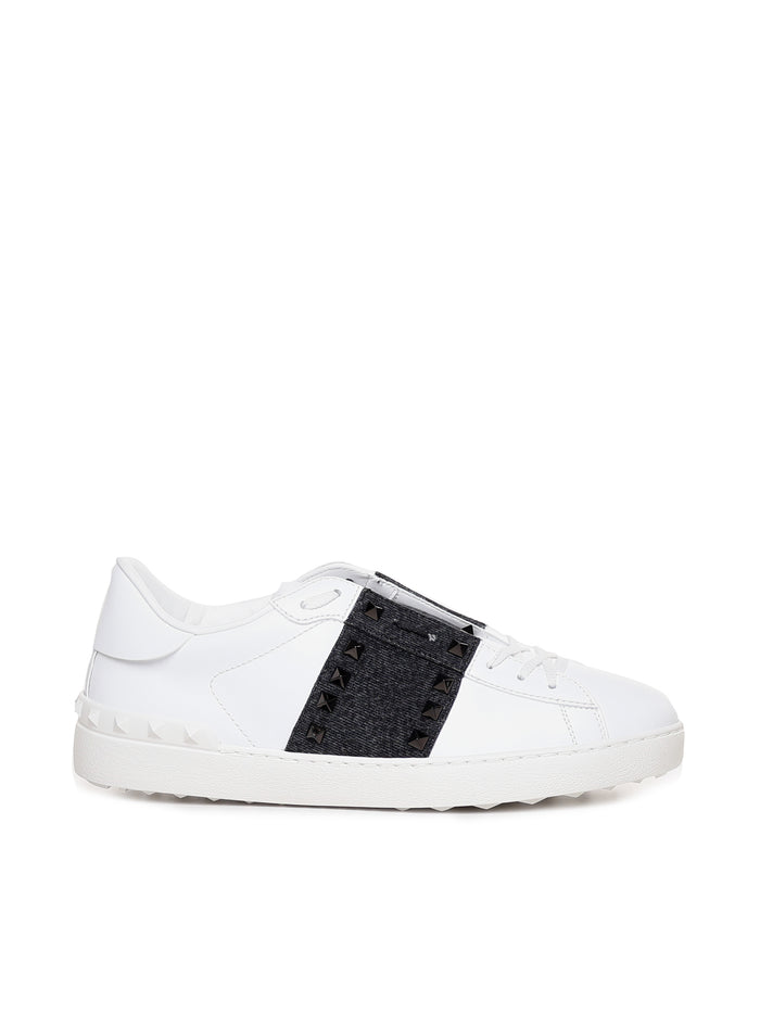 Valentino Garavani Sneakers Bianco/washed Black Calfskin