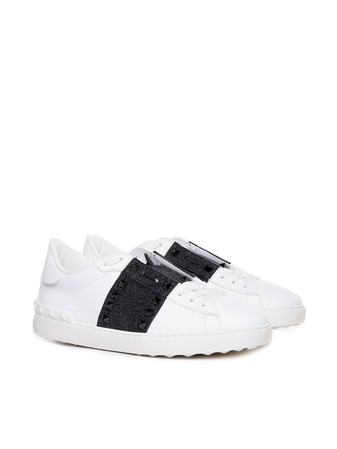Valentino Garavani Sneakers Bianco/washed Black Calfskin