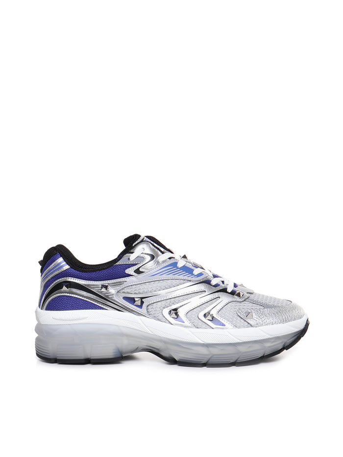 Valentino Garavani Sneakers Silver-el.blu/arg Calfskin