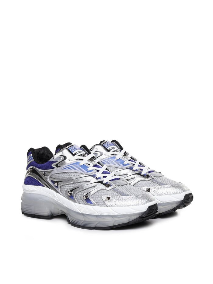 Valentino Garavani Sneakers Silver-el.blu/arg Calfskin