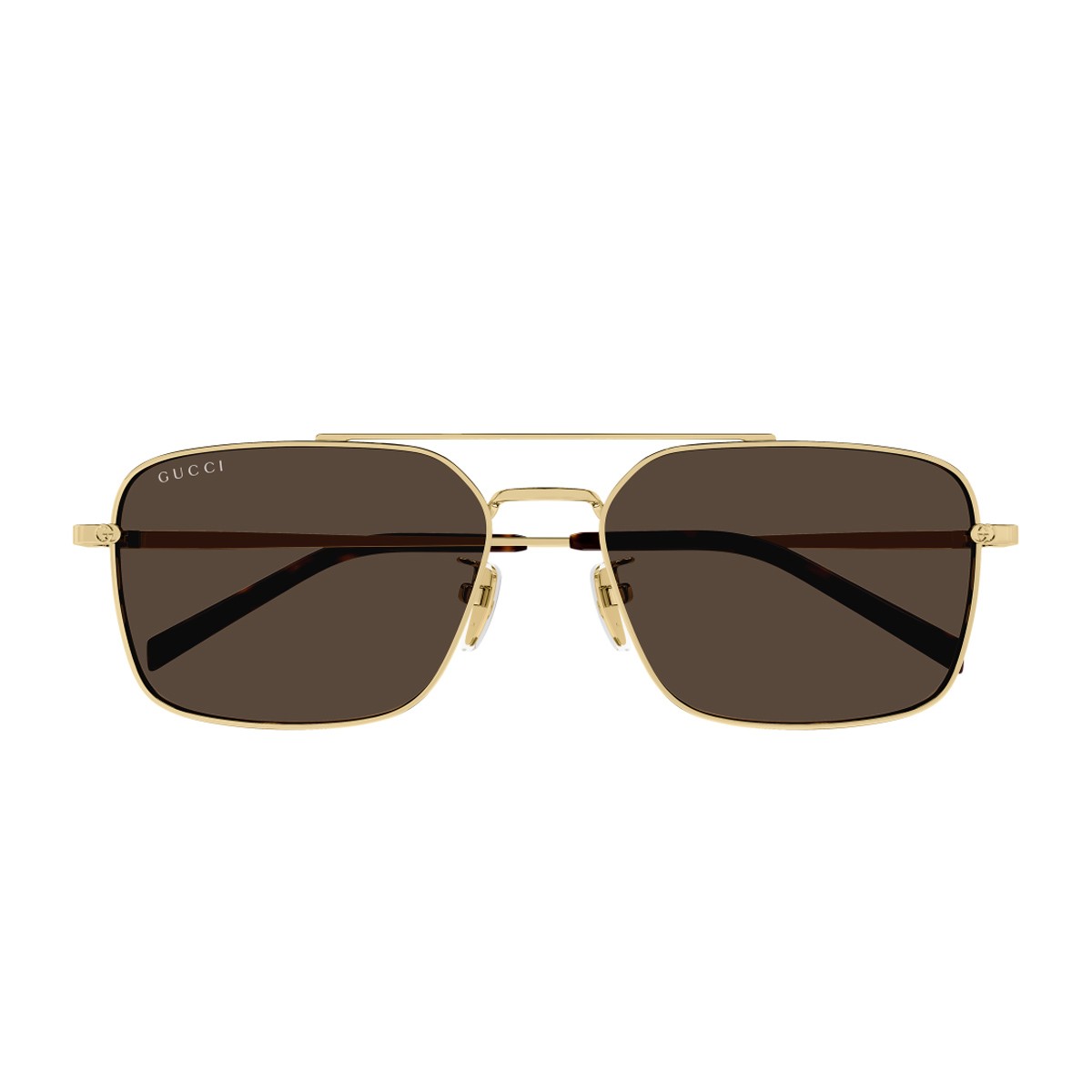 Gucci Gg1957sa Linea Institutional Logo Gold / Brown Metallo Sunglasses
