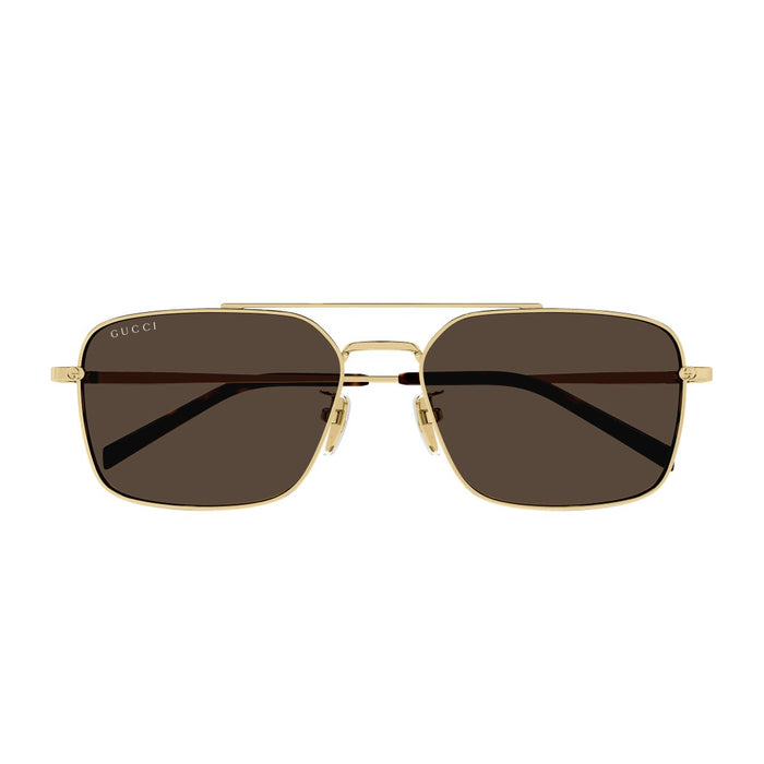 Gucci Gg1957sa Linea Institutional Logo Gold / Brown Metallo Sunglasses