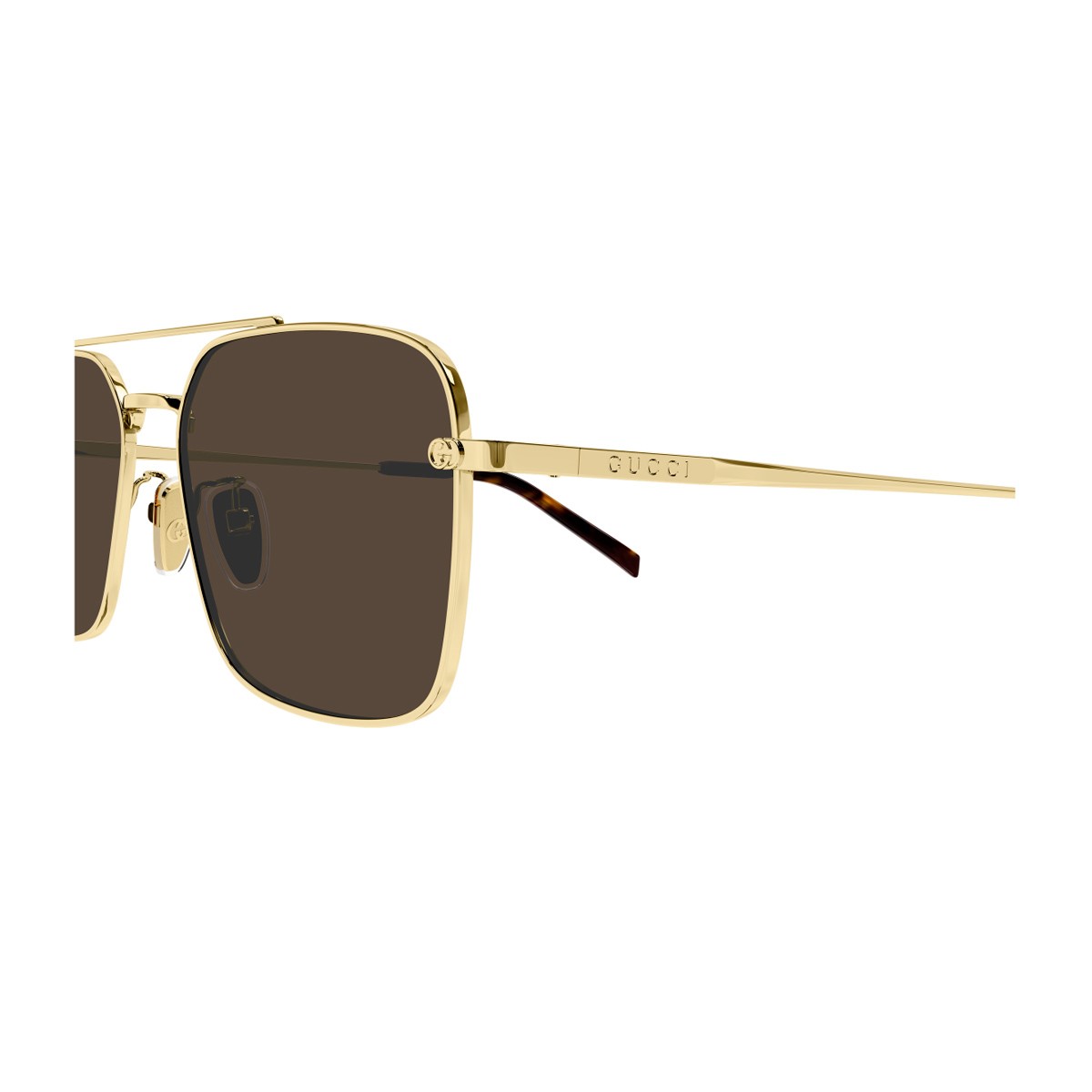 Gucci Gg1957sa Linea Institutional Logo Gold / Brown Metallo Sunglasses