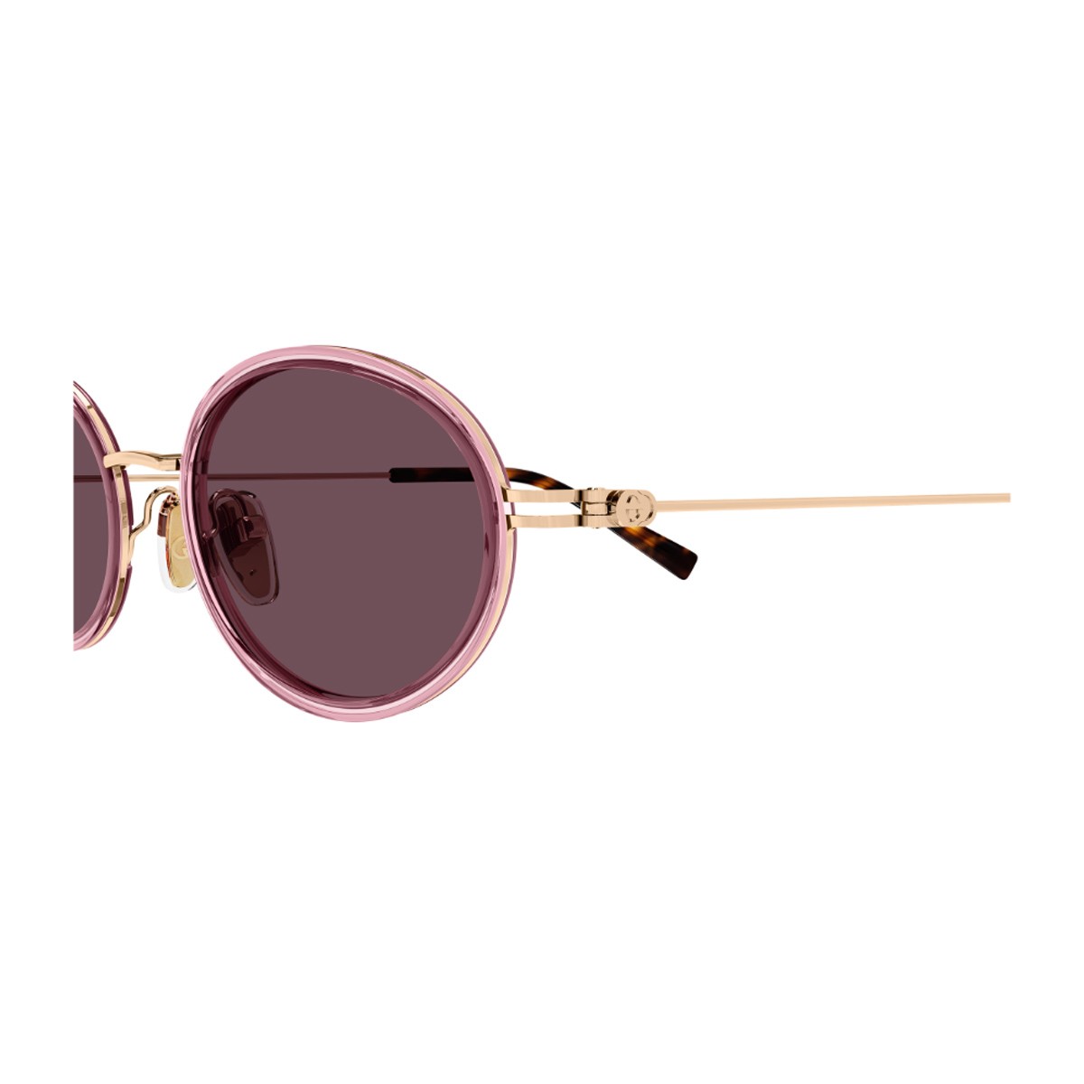 Gucci Gg1980s Linea Emblem Pink Gold Iniettato/metallo Sunglasses