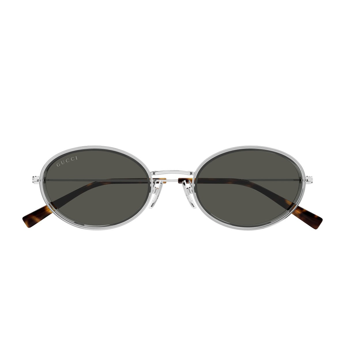 Gucci Gg1980s Linea Emblem Grey / Silver Iniettato/metallo Sunglasses