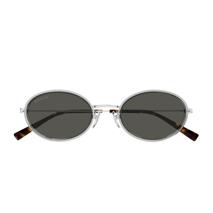 Gucci Gg1980s Linea Emblem Grey / Silver Iniettato/metallo Sunglasses