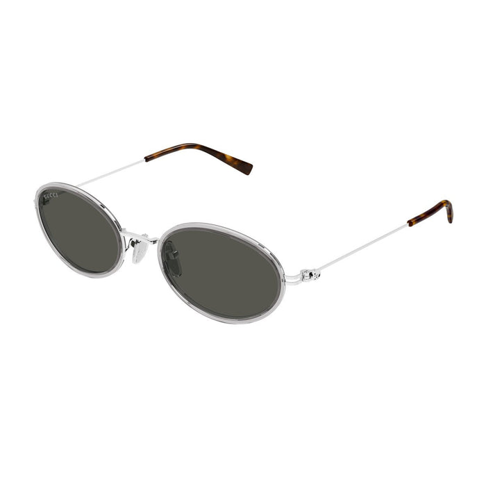 Gucci Gg1980s Linea Emblem Grey / Silver Iniettato/metallo Sunglasses