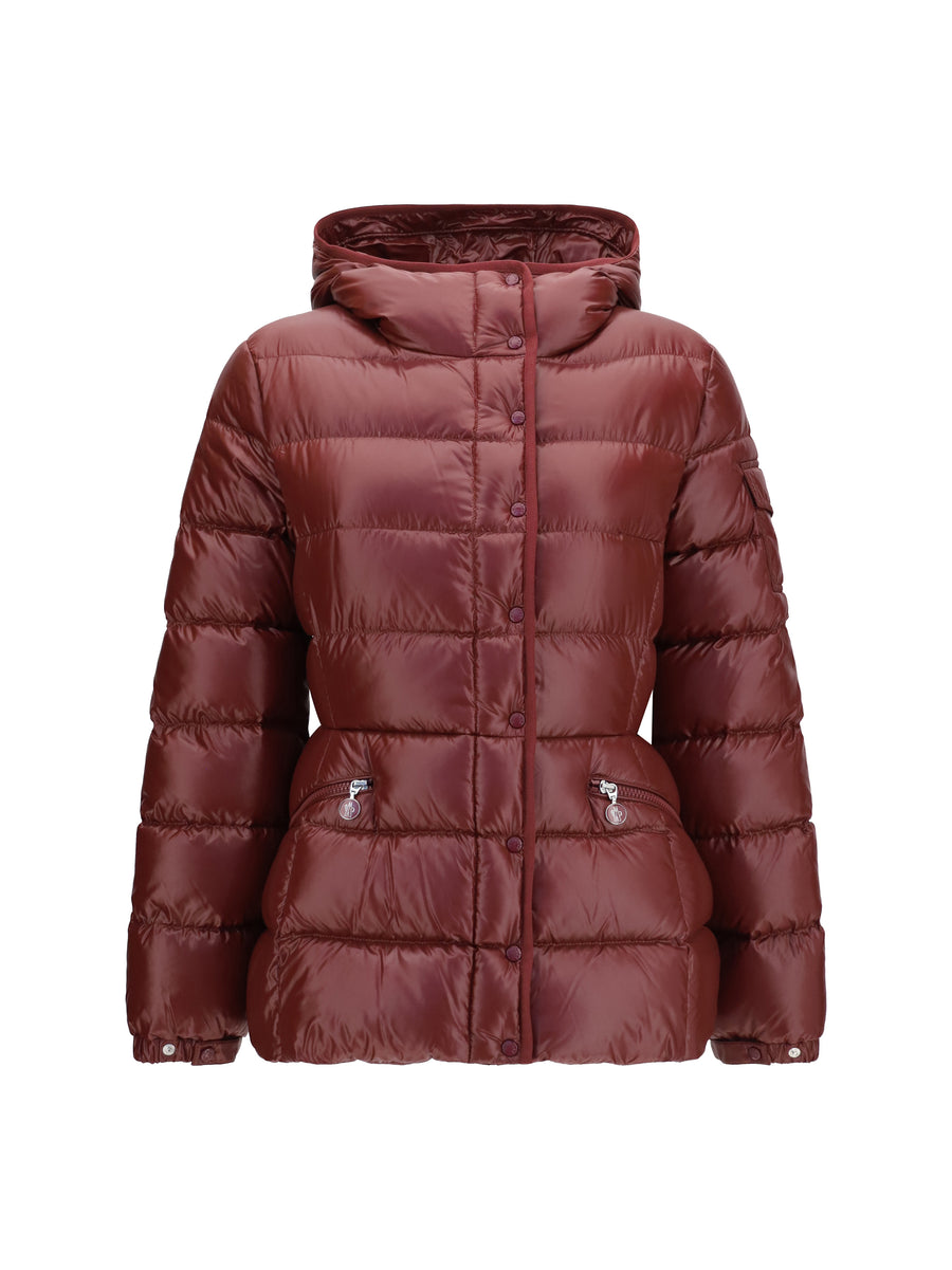 Short Hooded Down Jacket Barante Dark Red Inner Goose