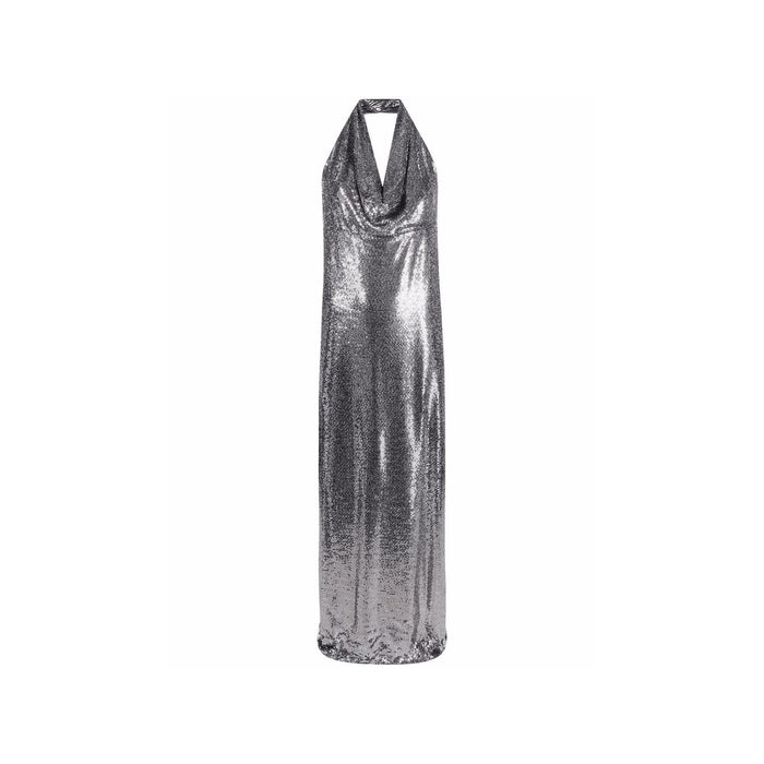 Blanca Vita Sequin-Embellished Long Dress Silver