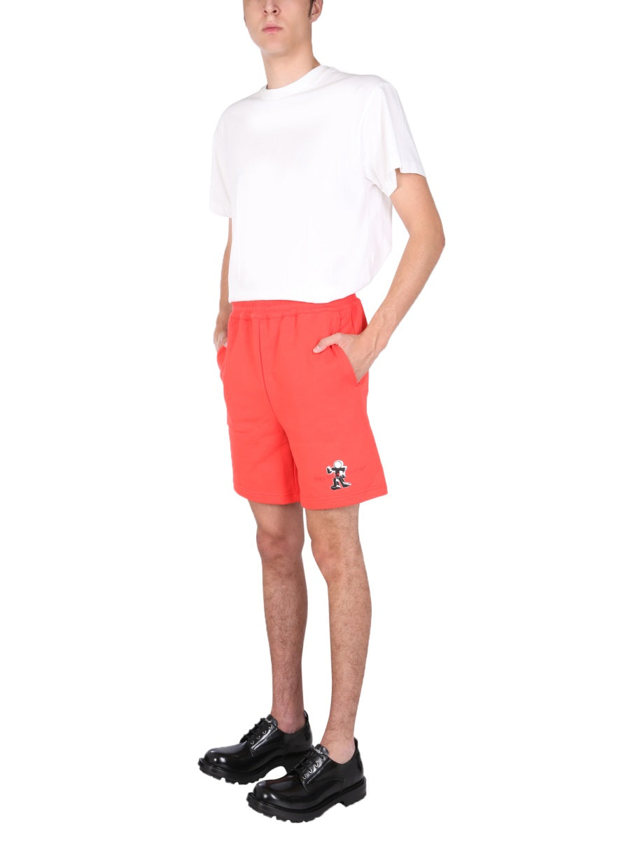 Figure Bermuda Shorts Red Cotton