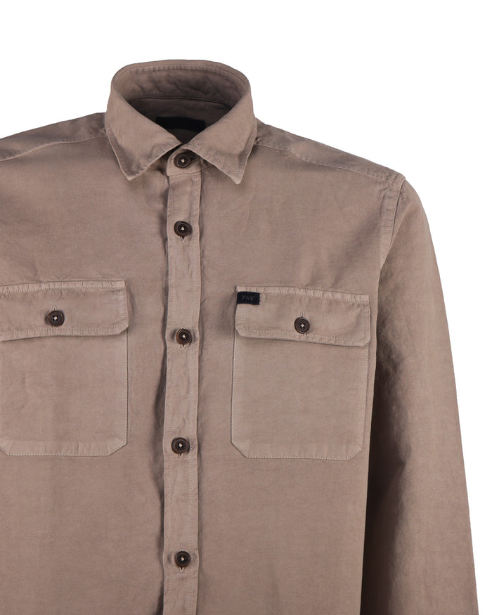 Fay Shirts Beige Cotton