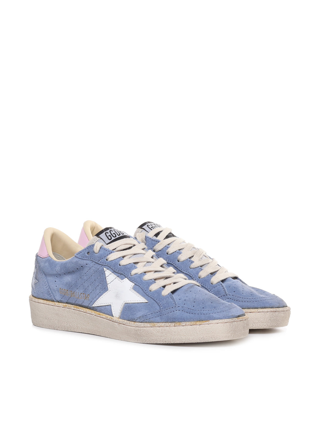 Golden Goose Sneakers Powder Blue/white/pink Suede Calfskin