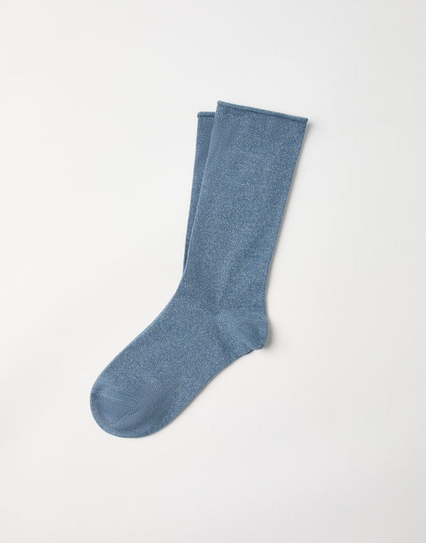Brunello Cucinelli Womens Light Blue Wool Blend Socks
