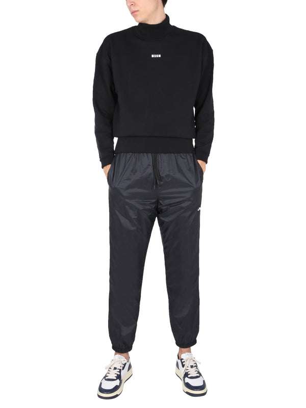 Nylon Jogging Pants Black Track