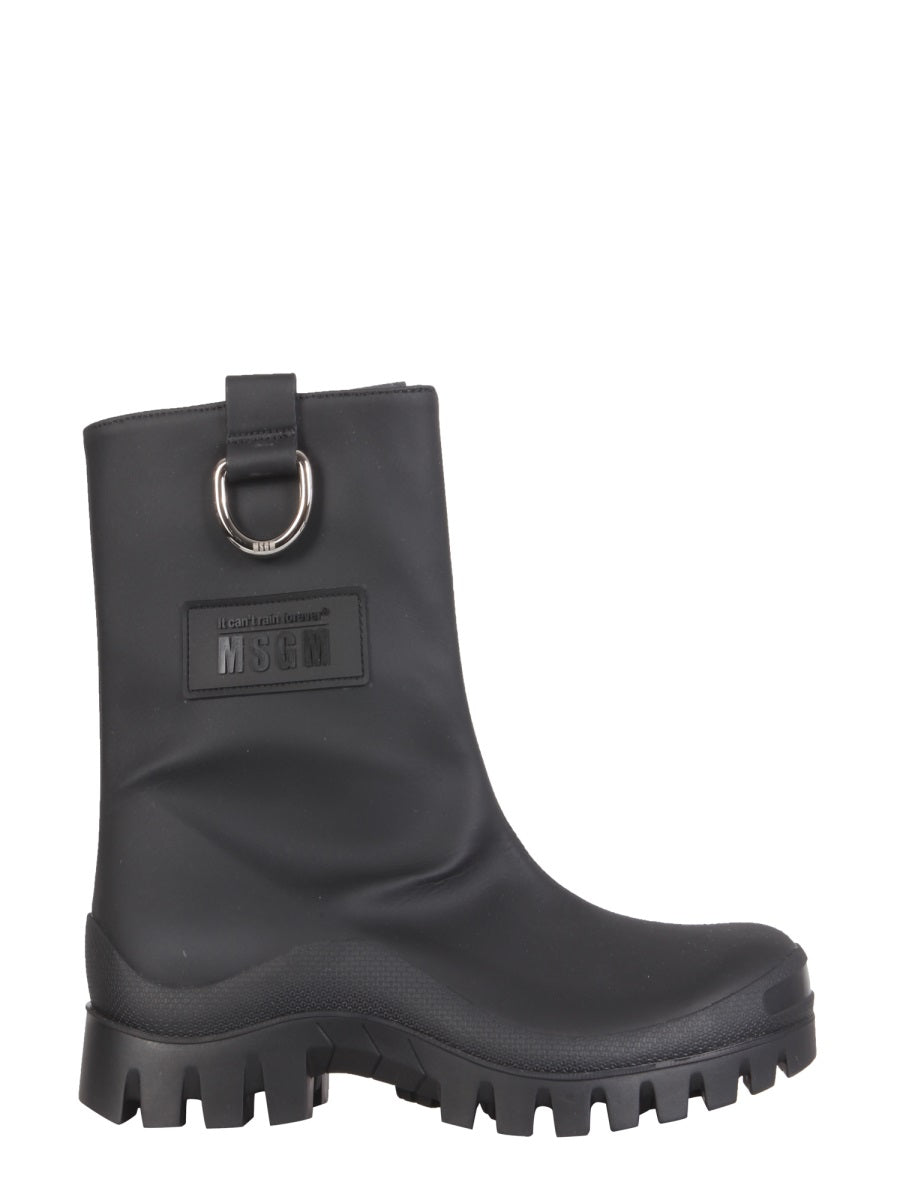 Rain Boots Black Polyester