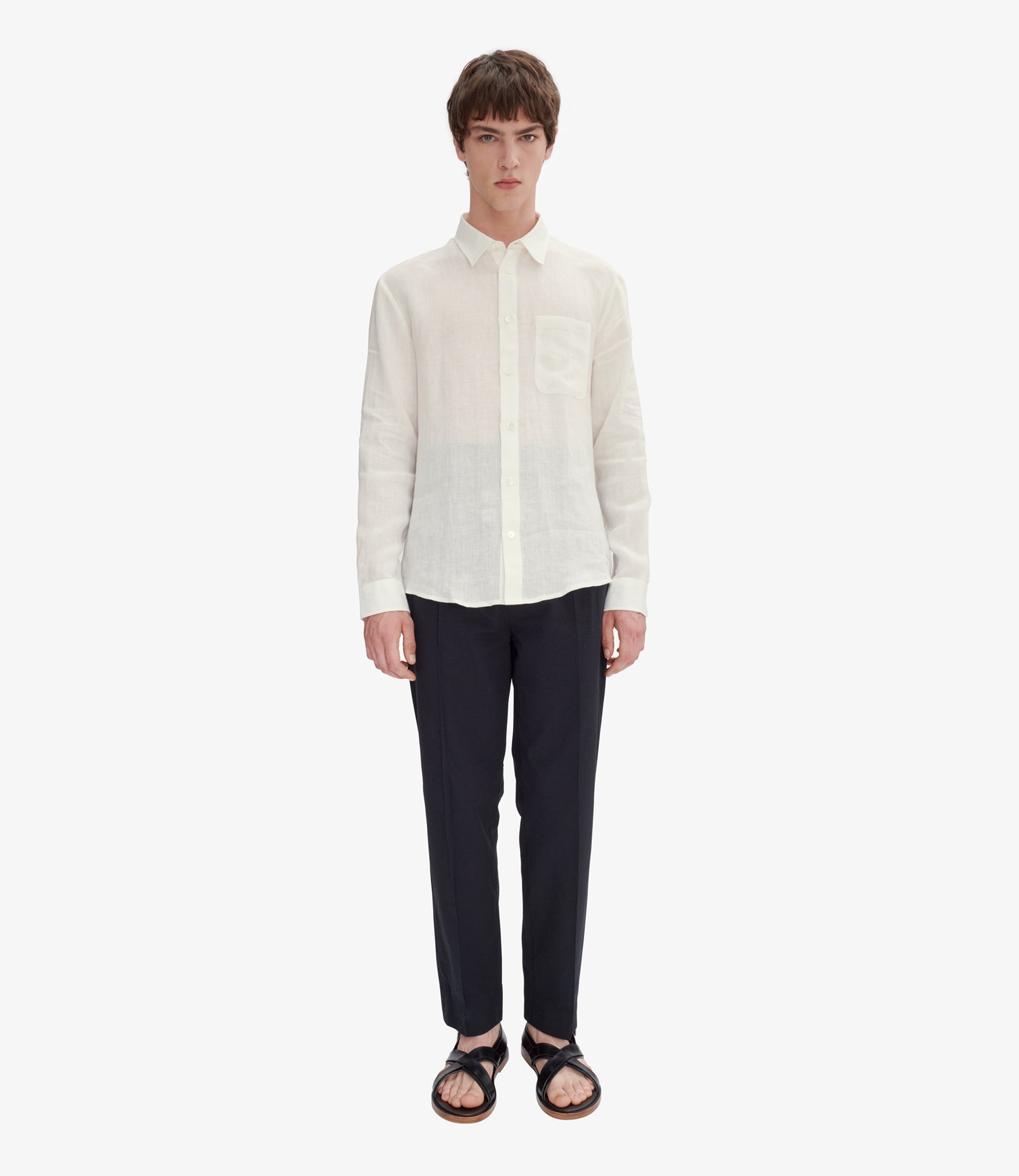Chemise Cassel Logo White Lin Shirt