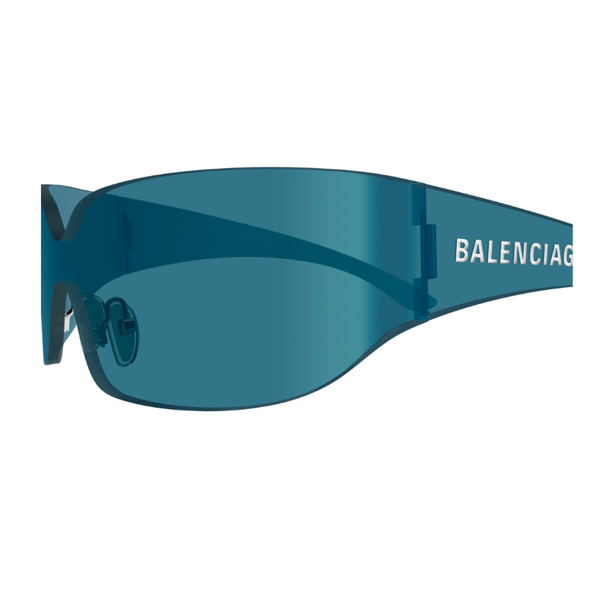 Balenciaga Bb0421s Linea Extreme Petrol Blue Nylon Sunglasses