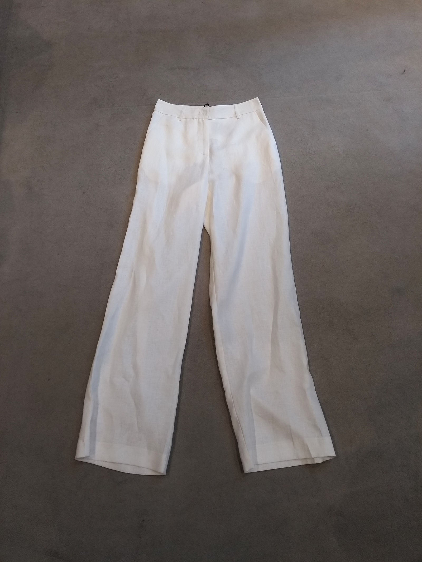 Pantalone White Linen Pant