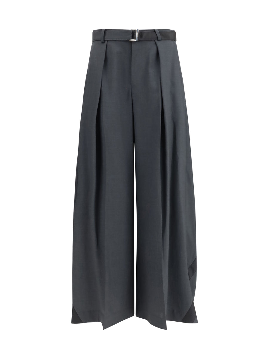 Sacai 70% Polyester trousers in gray