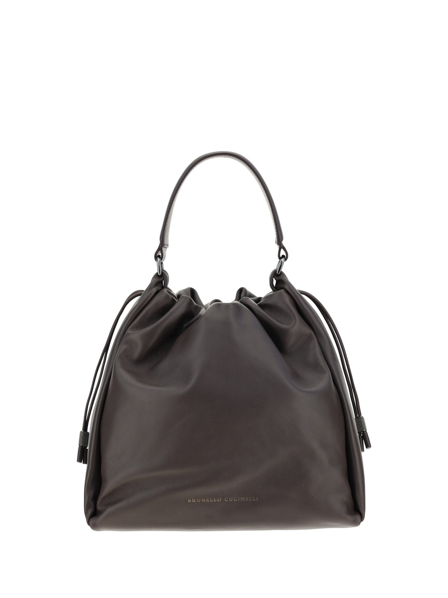 Brunello Cucinelli 100% Calf Leather Bos Taurus shoulder bag in brown