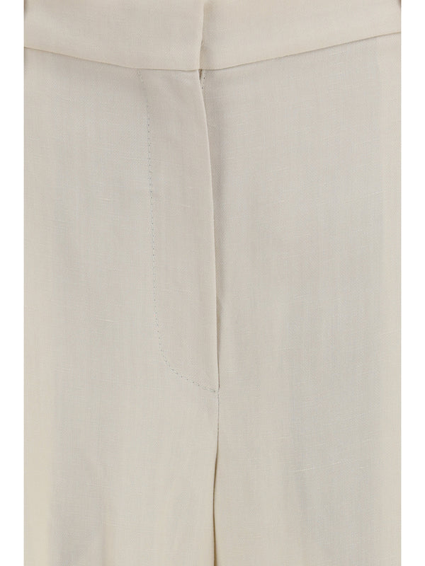 Wide Trousers Fluid Twill Cream Viscose