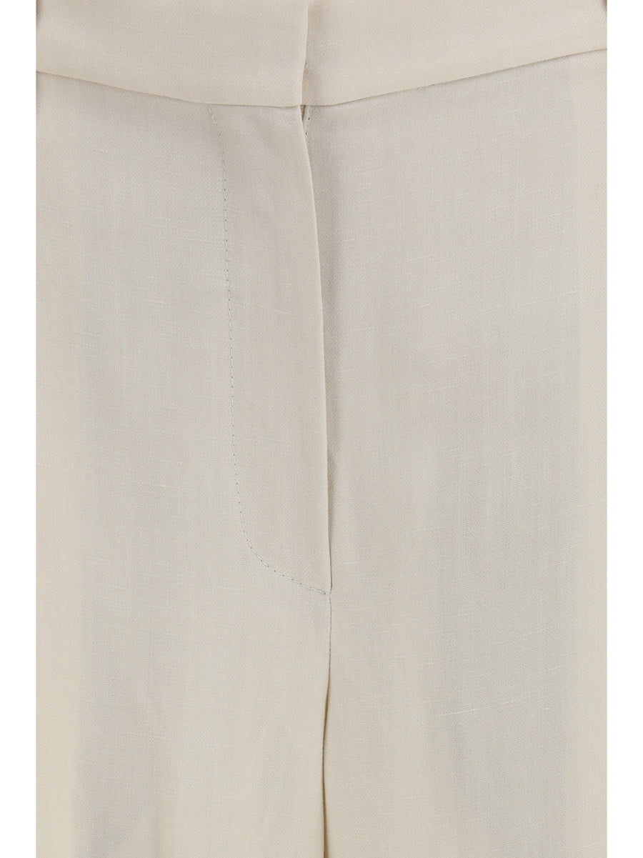 Wide Trousers Fluid Twill Cream Viscose