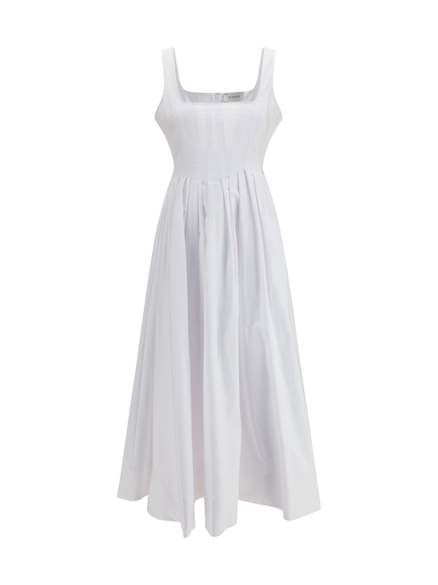 Long Giro Dress Optical White Cotton