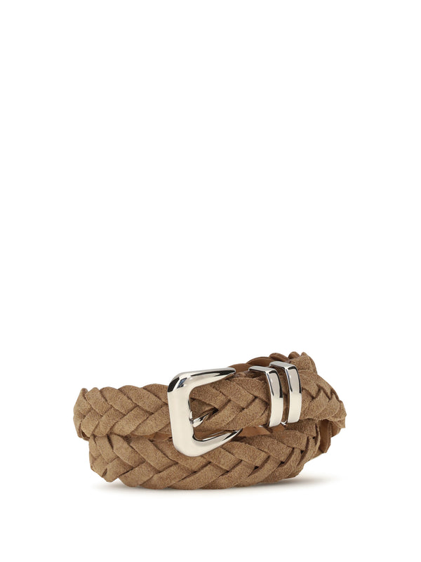 Woven Leather Belt Sienna Calf (bos Taurus)