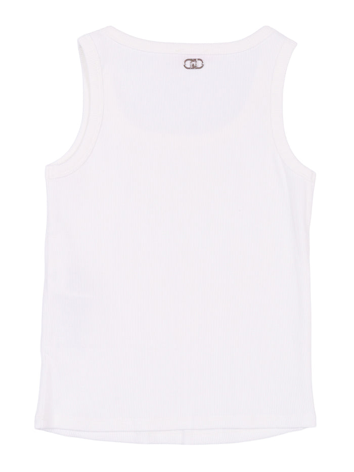 TOP-TANK TOP White Cotton Elastane