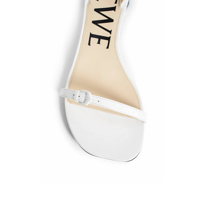 Loewe Petal Brush Leather Sandals White Lamb
