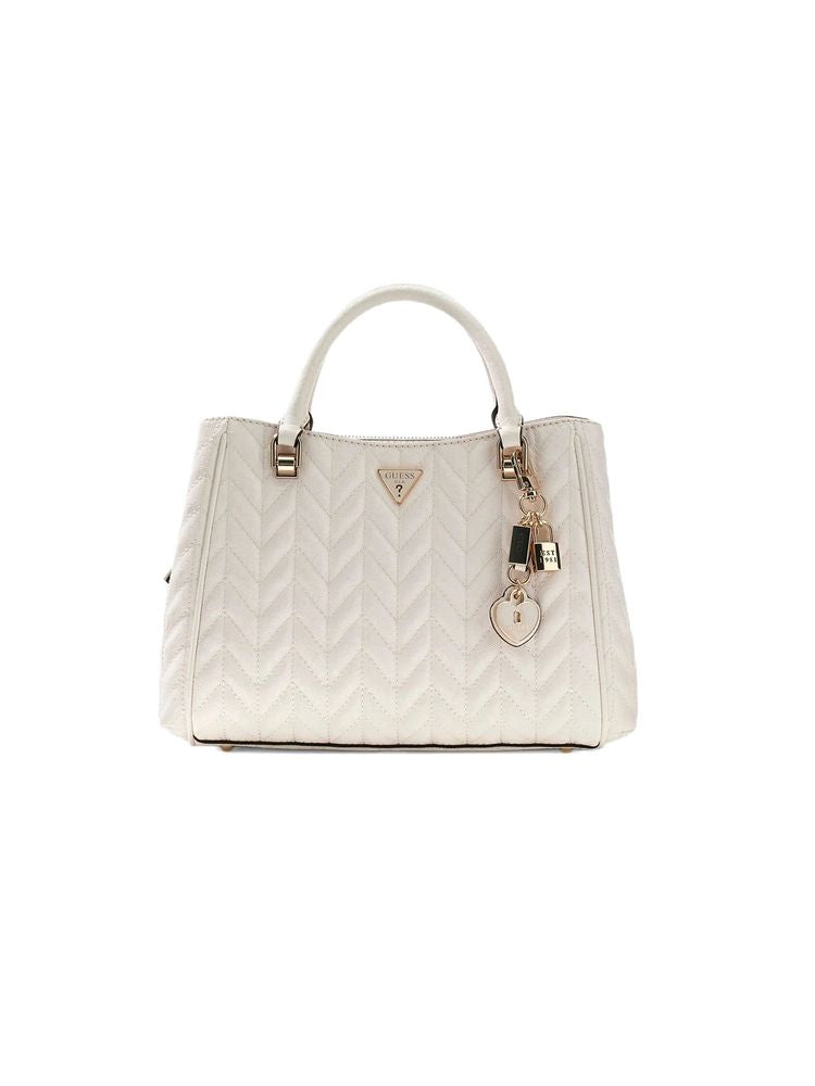 Guess 100% Polyurethane top handle bag in white