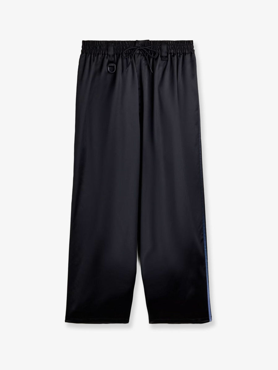 Technical Fabric Wide-Leg Trousers Black Recycled Polyester