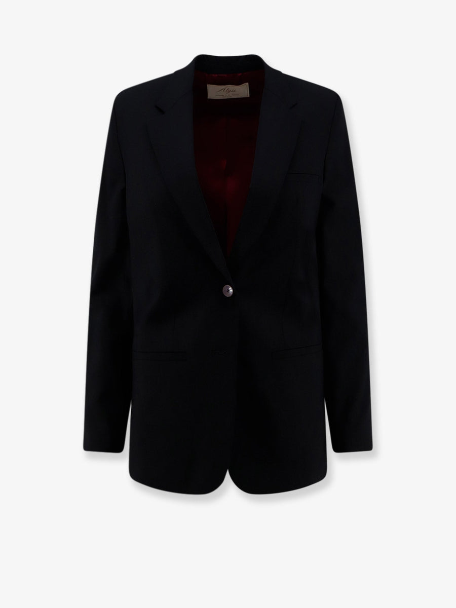 Blazer, Stretch Virgin Wool, Black Blazers